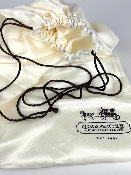 Handbags - Authentic Coach Leatherware Dust Bag White Satin Handbag Storage Pouch 15x19